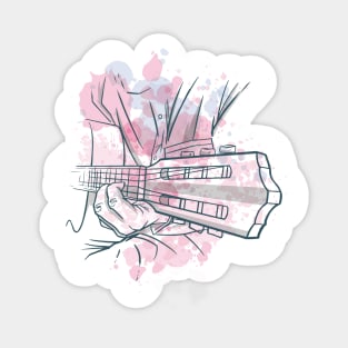 GUITAR PLAYING WATERCOLOR cool design for music Sticker